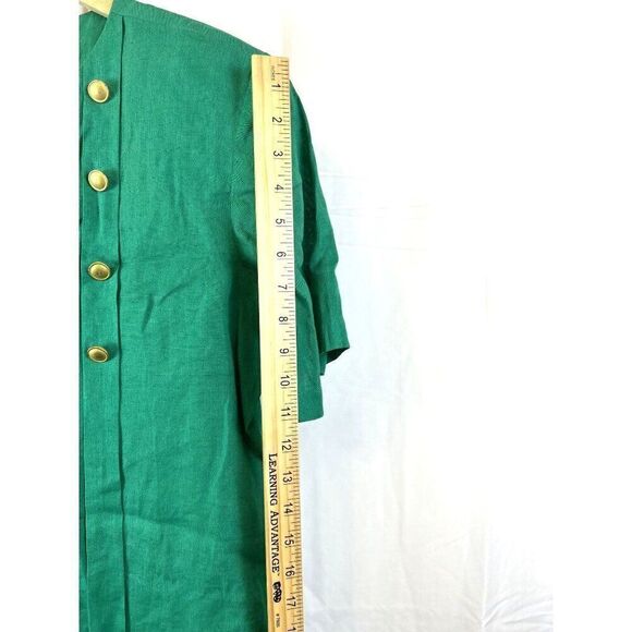 Vintage Carlisle 100% Linen Short Sleeve Blouse w/ Build in Shoulder Pads Sz 6 - Picture 9 of 9